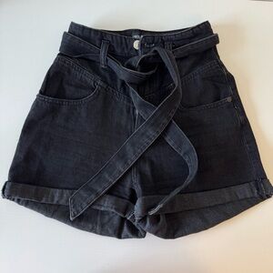 ZARA Women's Black Denim High Waisted Shorts, Size 0